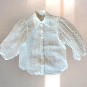 ZARA Organza Puff Sleeves Blouse